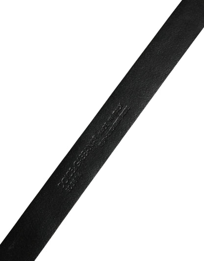 Dolce & Gabbana Caiman Calf & Exotic Leather Belt - Black Gold