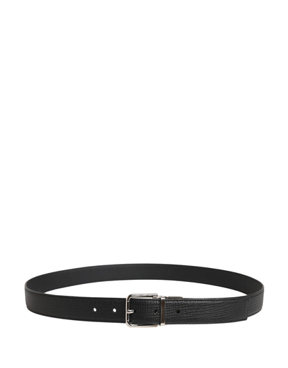 Dolce & Gabbana Calf Leather Belt - Black Silver