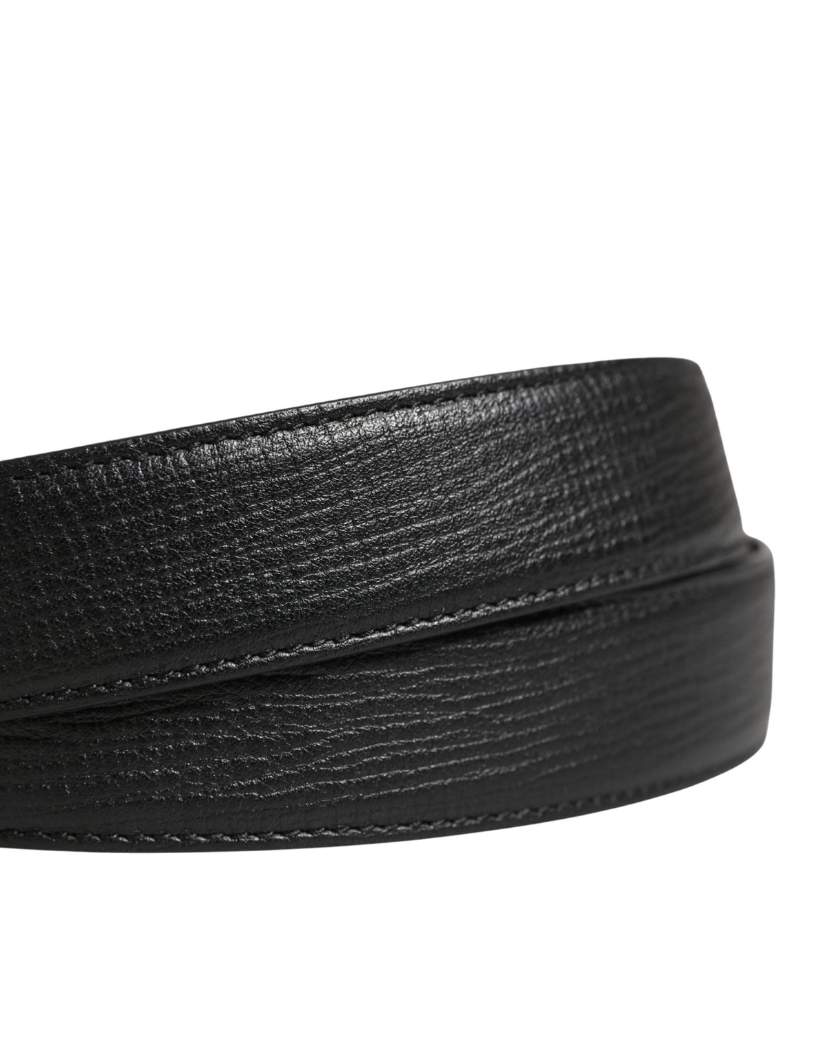 Dolce & Gabbana Calf Leather Belt - Black Silver
