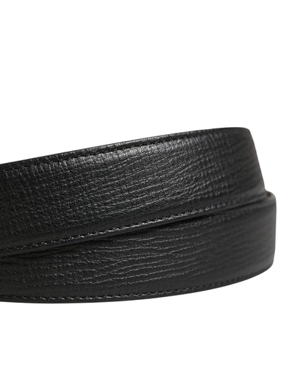 Dolce & Gabbana Calf Leather Belt - Black Silver