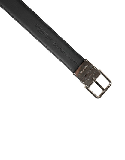 Dolce & Gabbana Calf Leather Belt - Black Silver