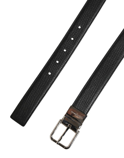 Dolce & Gabbana Calf Leather Belt - Black Silver
