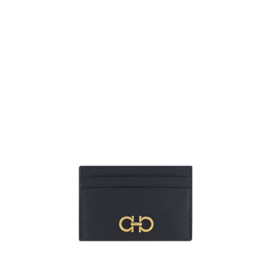 Cardholder Wallet by Ferragamo for women in bos taurus calfskin leather black & signature presents a architectural silhouette from the Gancini Bos Taurus Calfskin Leather Cardholder Wallet collection, showcasing architectural card-organization for a architectural finish.