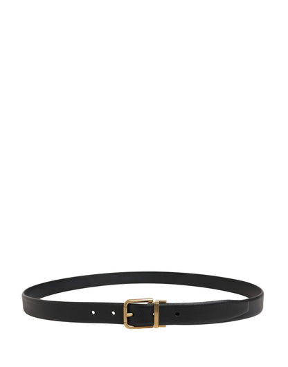 Dolce & Gabbana Calf Leather Belt - Black Gold