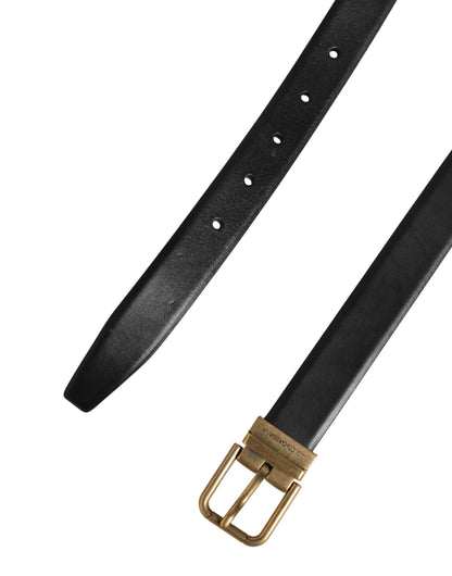 Dolce & Gabbana Calf Leather Belt - Black Gold