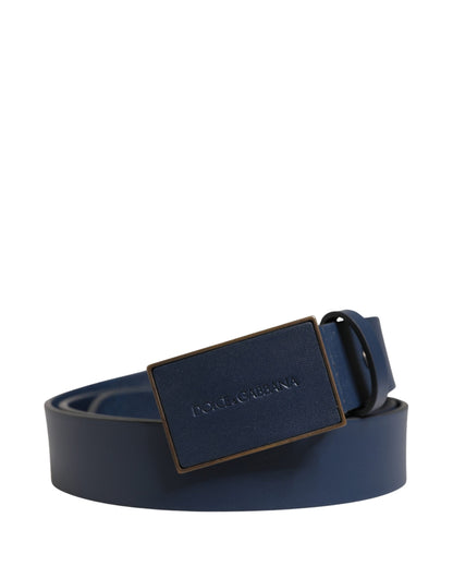 Dolce & Gabbana Calf Leather Belt - Blue Gold