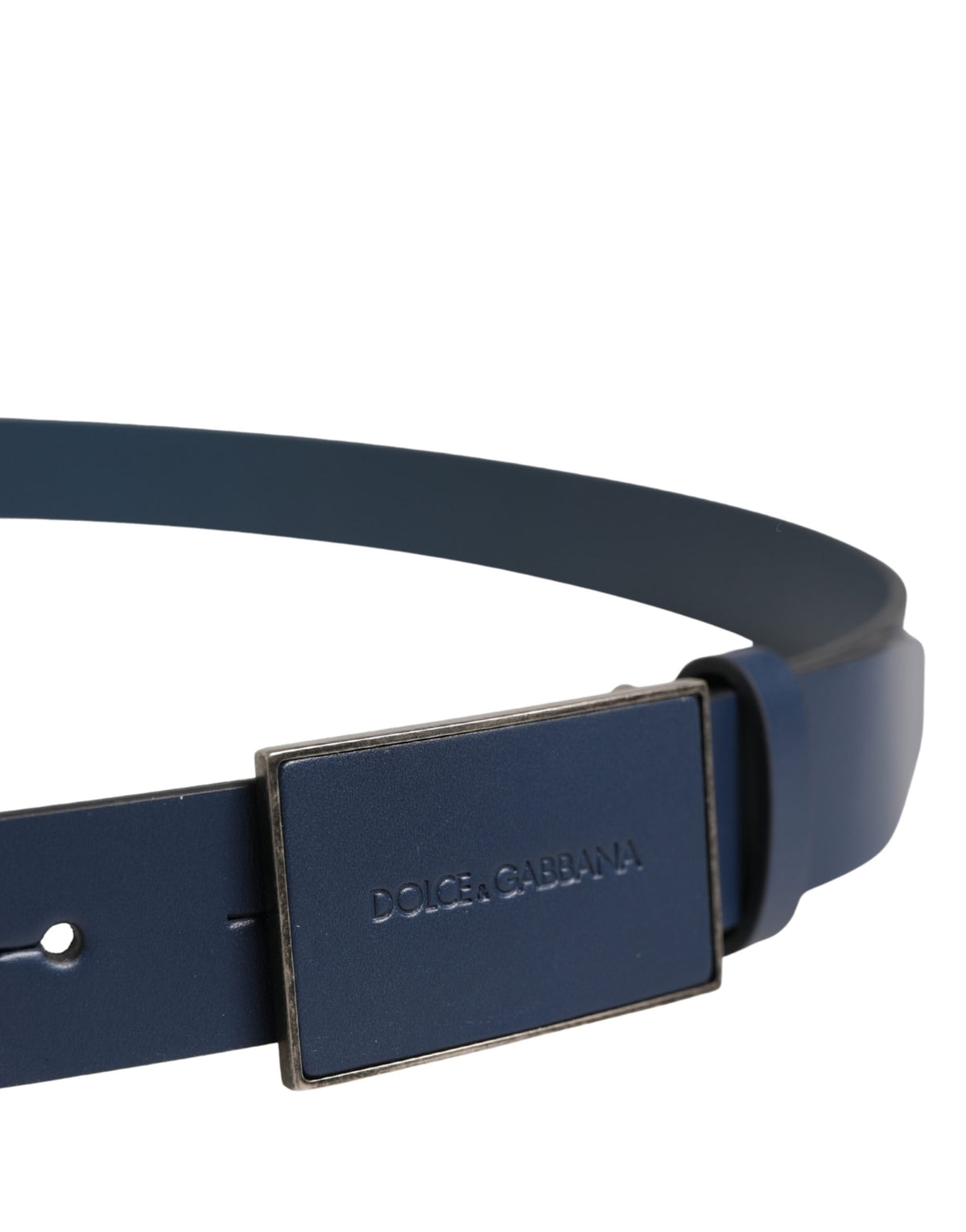 Dolce & Gabbana Calf Leather Belt - Blue Gold