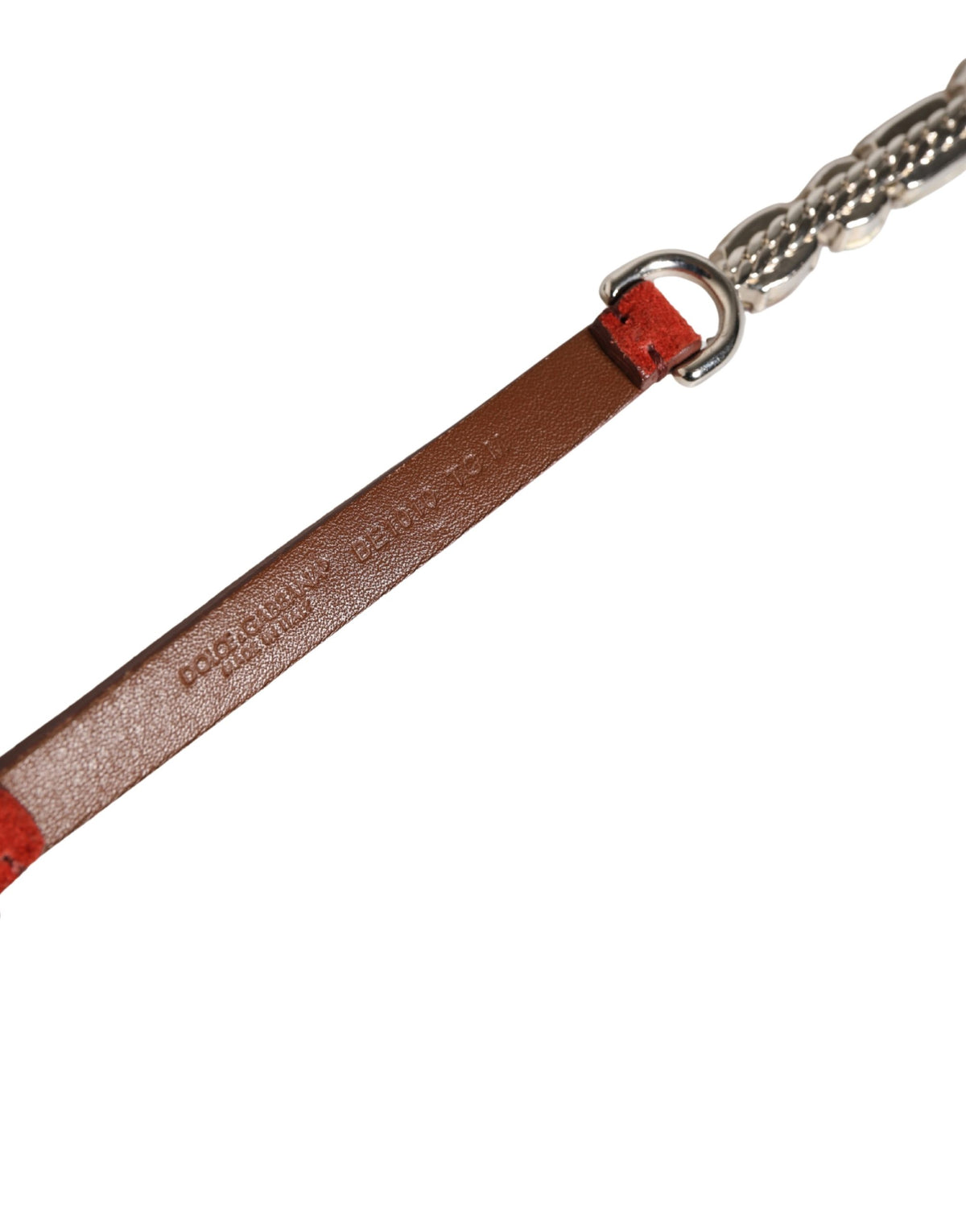 Dolce & Gabbana Velvet Calf & Goat Leather Crystal Belt - Red Silver