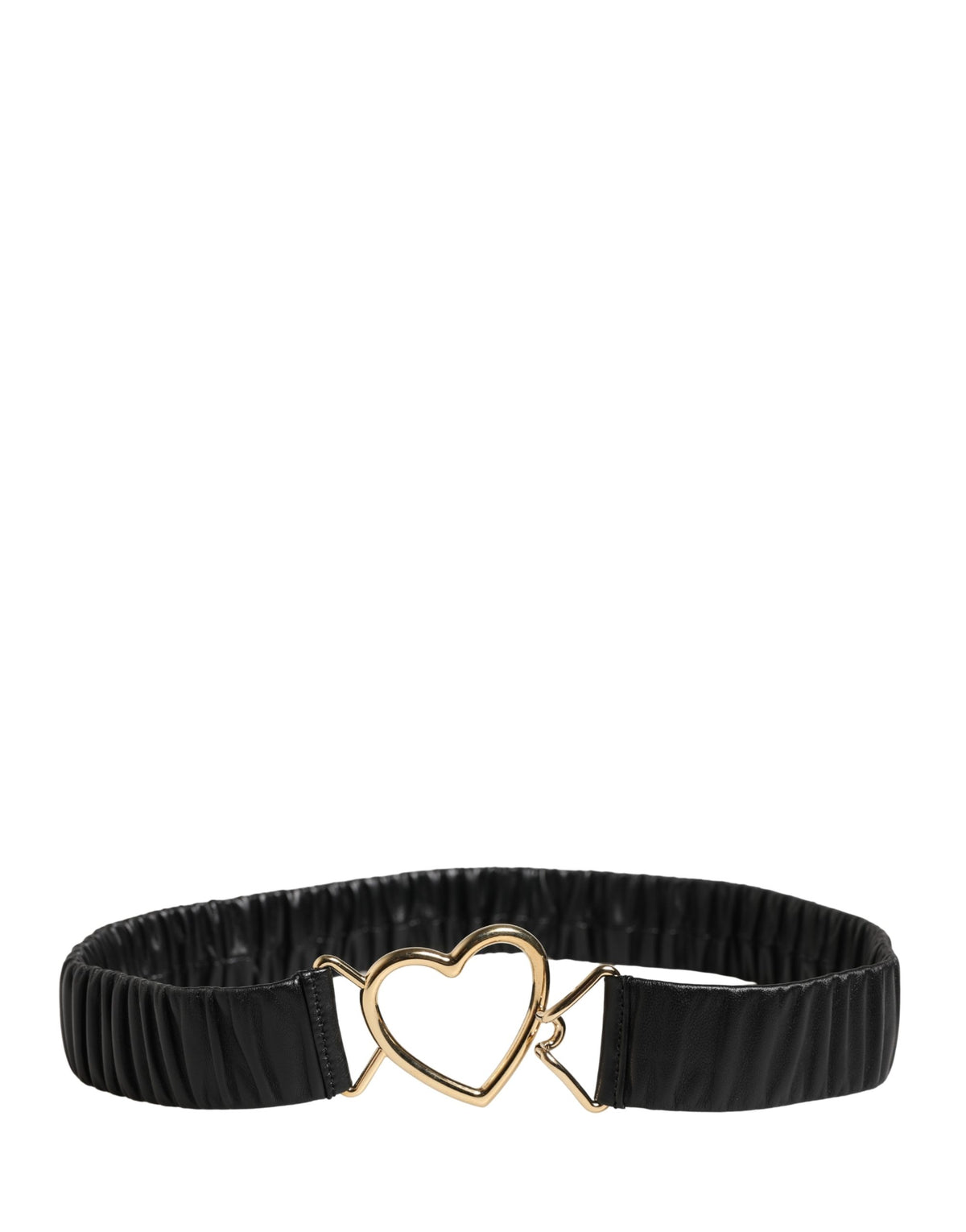 Dolce & Gabbana Heart Calf Leather Belt - Black Gold