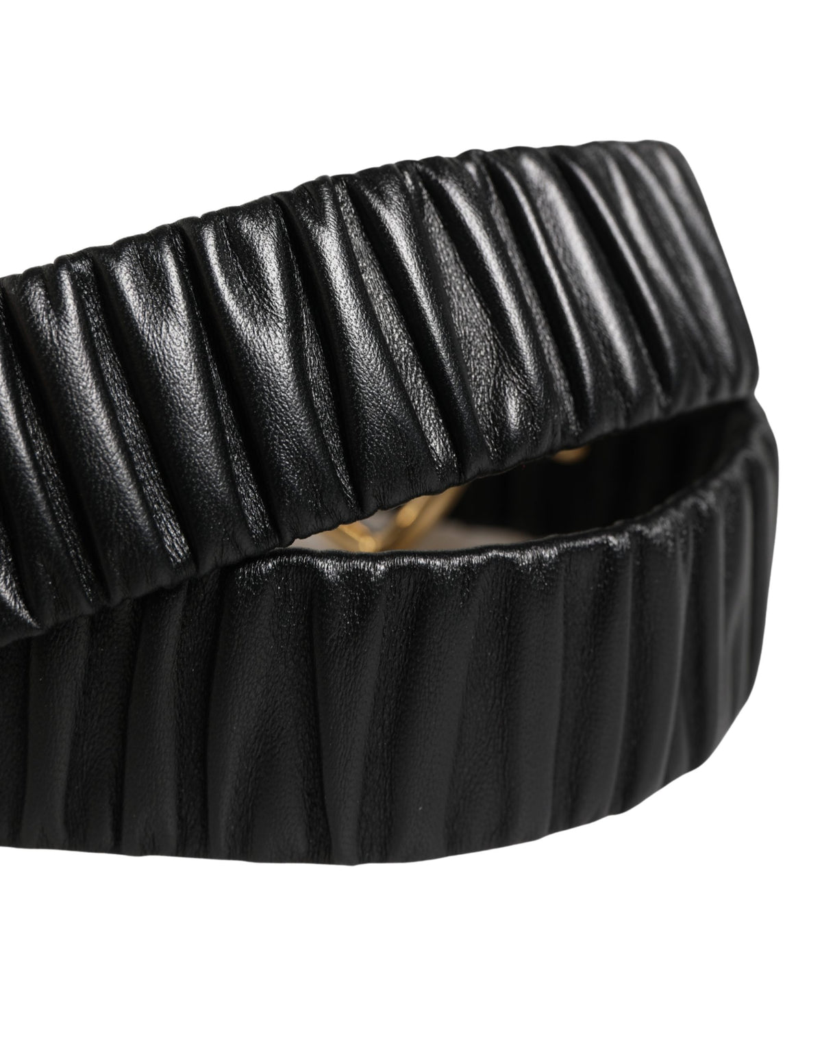 Dolce & Gabbana Heart Calf Leather Belt - Black Gold