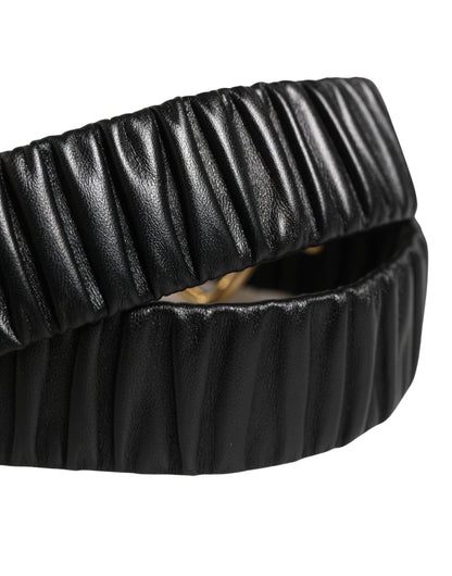 Dolce & Gabbana Heart Calf Leather Belt - Black Gold