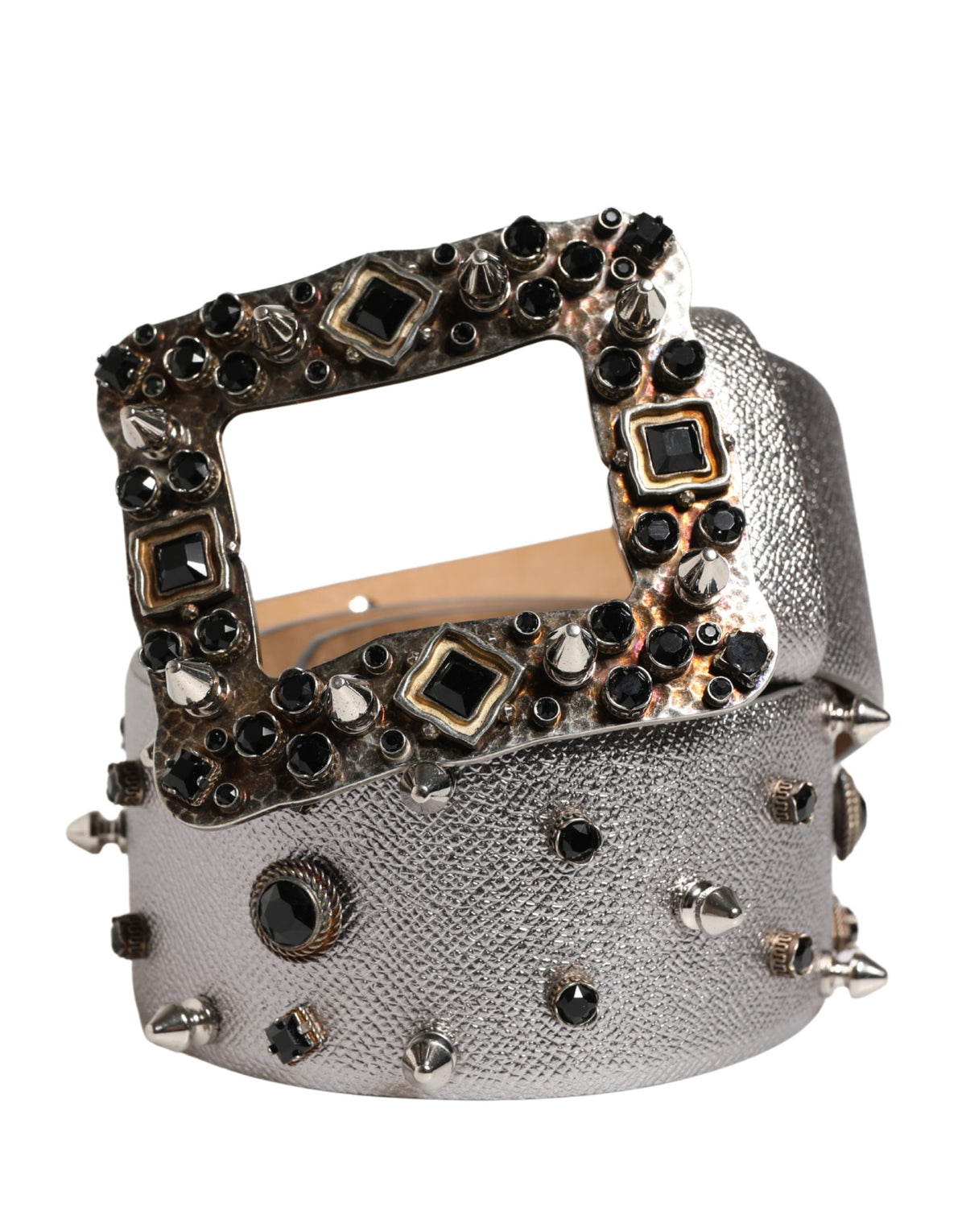 Dolce & Gabbana Calf Leather Belt - Silver