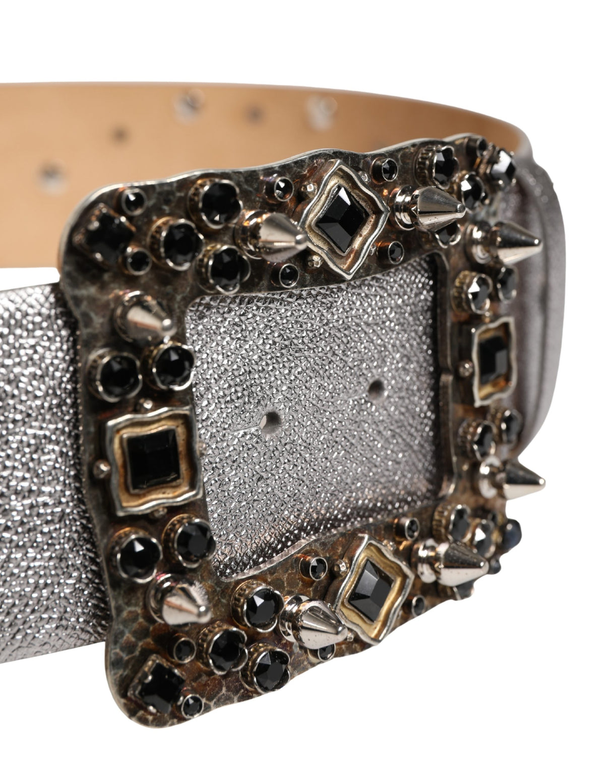 Dolce & Gabbana Calf Leather Belt - Silver