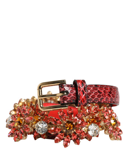Dolce & Gabbana Ayers Calf Leather Belt - Gold Red