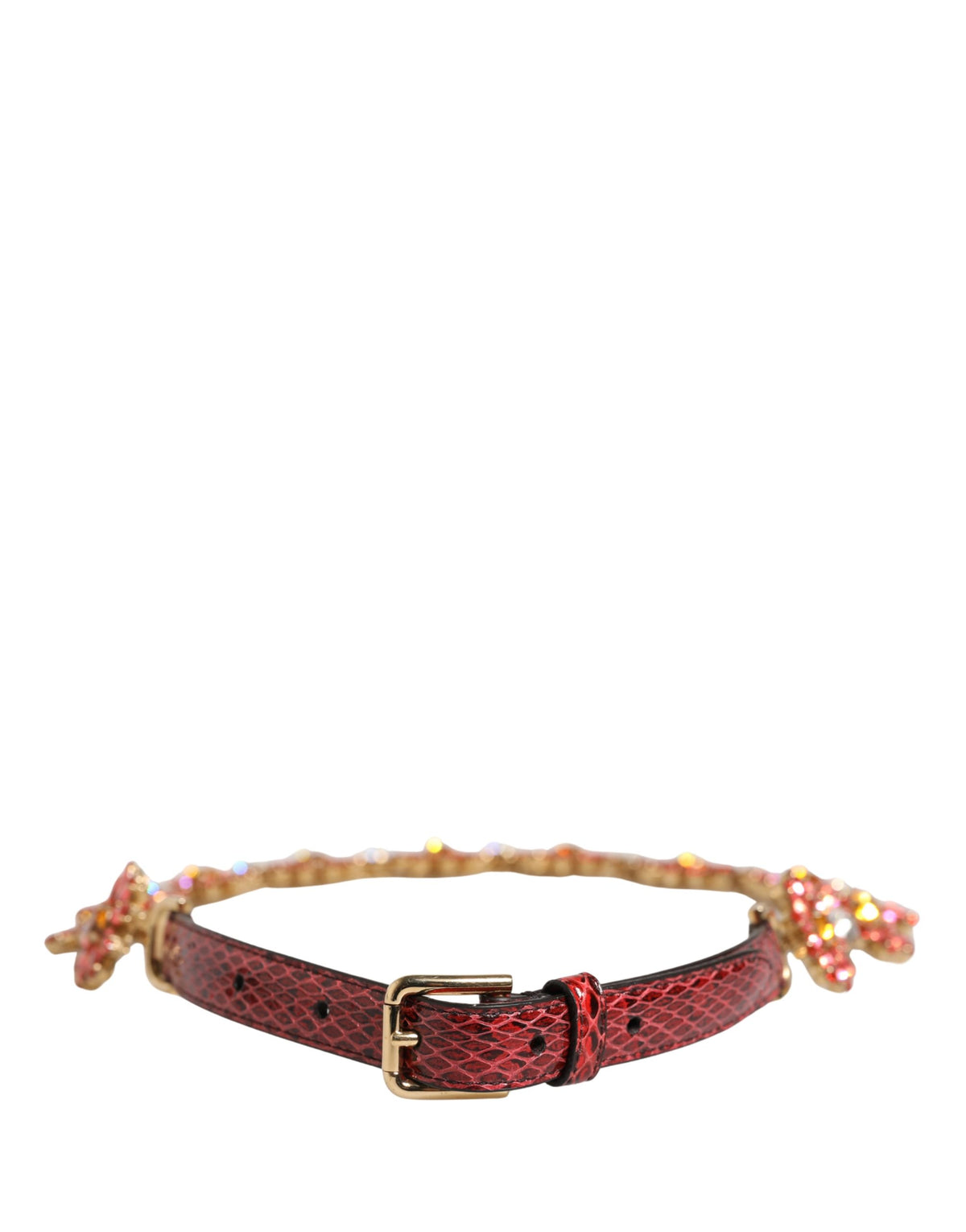 Dolce & Gabbana Ayers Calf Leather Belt - Gold Red