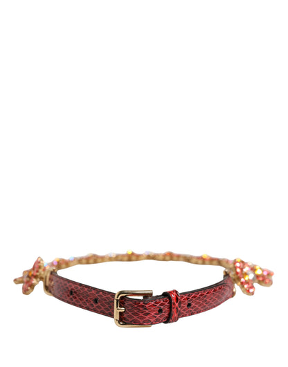 Dolce & Gabbana Ayers Calf Leather Belt - Gold Red