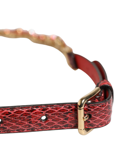 Dolce & Gabbana Ayers Calf Leather Belt - Gold Red