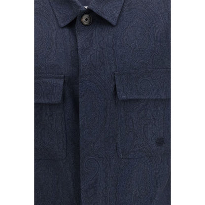 Etro Blue Wool Coat