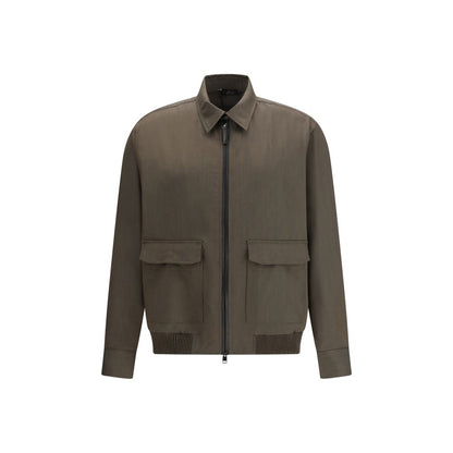 Brioni Bicolor Wool Full-Length Jacket