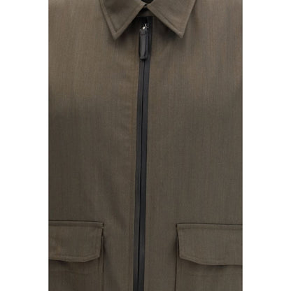 Brioni Bicolor Wool Full-Length Jacket
