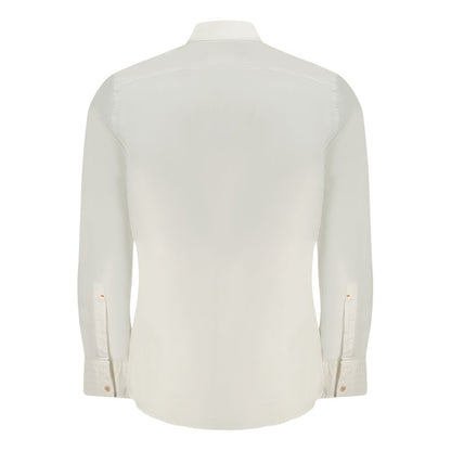 Dress Shirt by Hugo Boss for men in cotton white features an architectural silhouette with a refined and elegant for a architectural look.