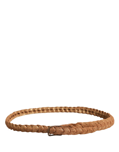 Ermanno Scervino Leather & Metal Belt - Brown Gold