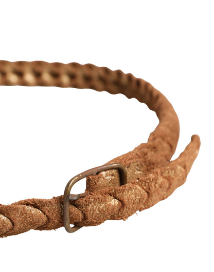 Ermanno Scervino Leather & Metal Belt - Brown Gold