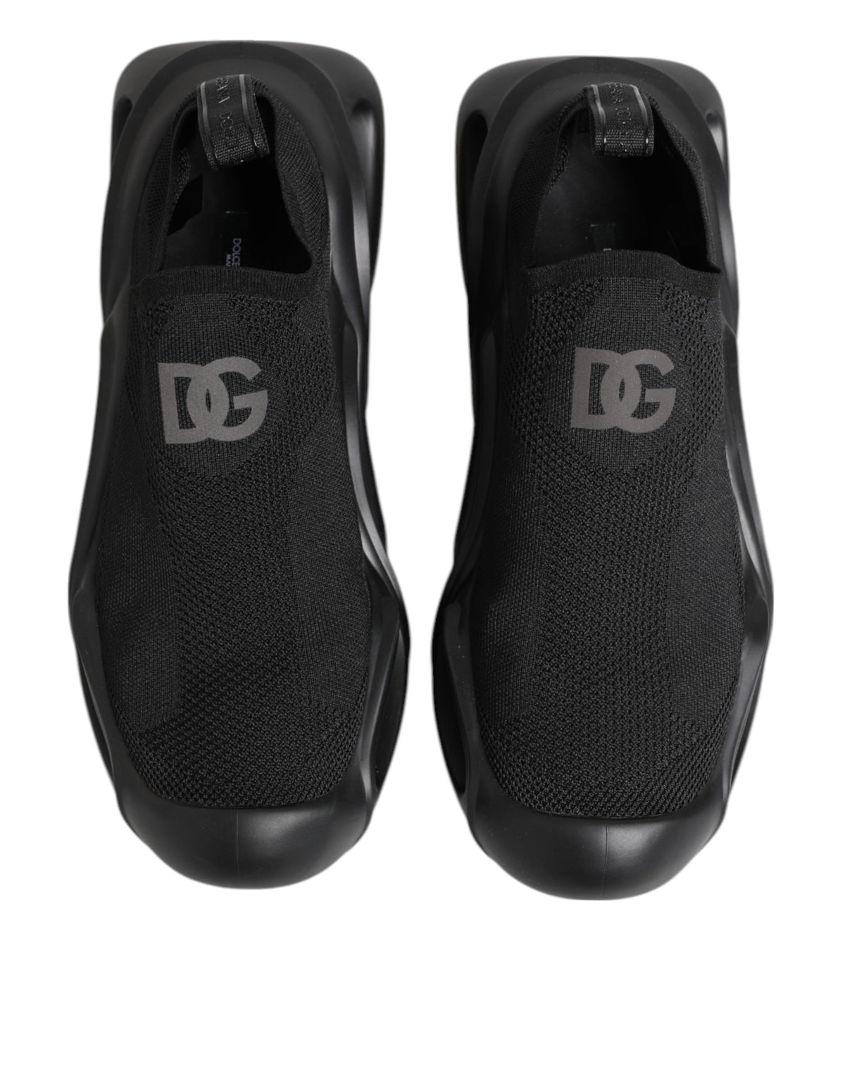 Dolce & Gabbana Men's Low Top Slip On Polyester Rubber & Viscose Sneakers - Black