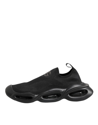 Dolce & Gabbana Men's Low Top Slip On Polyester Rubber & Viscose Sneakers - Black