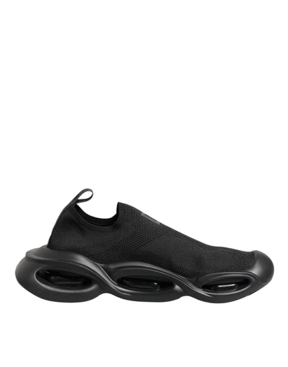 Dolce & Gabbana Men's Low Top Slip On Polyester Rubber & Viscose Sneakers - Black