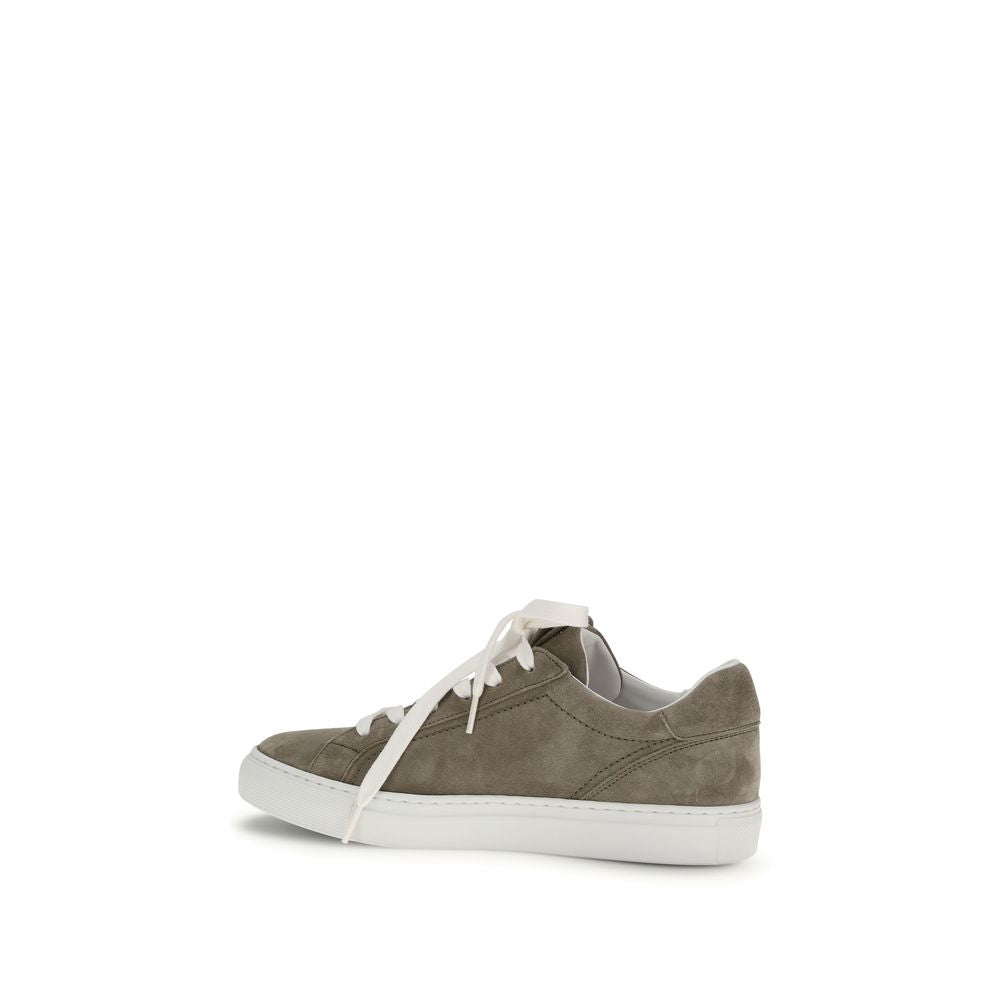 Sneakers by Brunello Cucinelli for women in bos taurus suede calf leather gray features an fashionable silhouette, showcasing the premium Women's Fashion Bos Taurus Suede Calf Leather Sneakers in a fashionable fashion style that offers a fashionable finish for refined style.