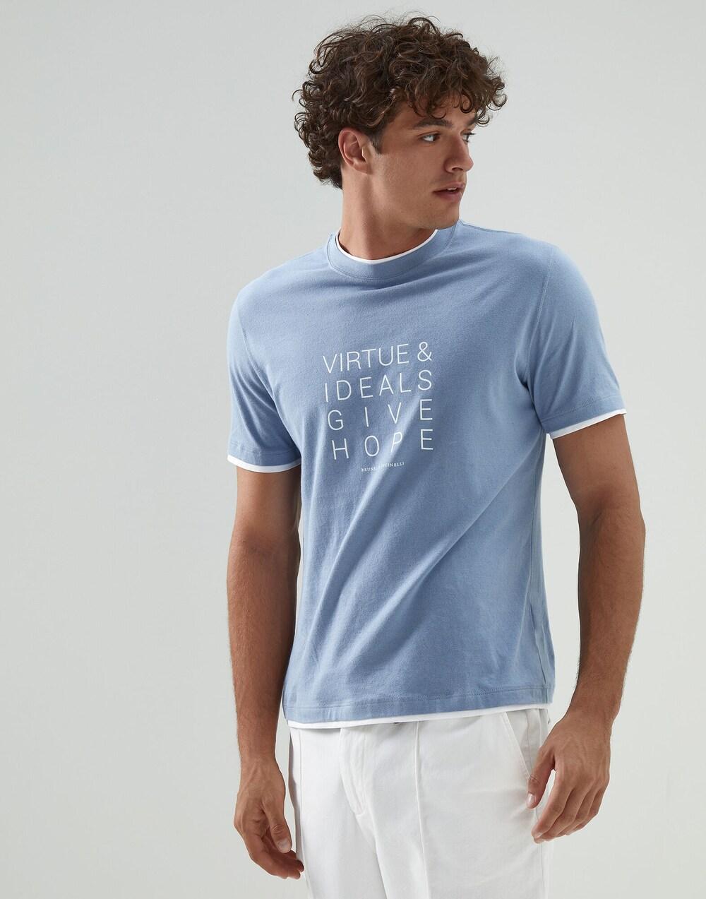 Brunello Cucinelli Bicolor Cotton T-Shirt