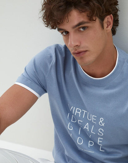 Brunello Cucinelli Bicolor Cotton T-Shirt