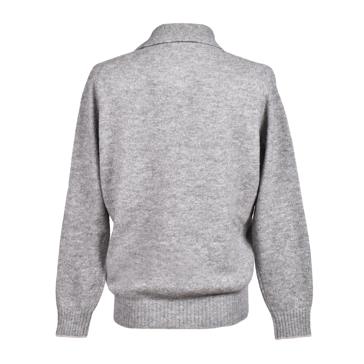 Brunello Cucinelli Gray Leather Sweatshirt
