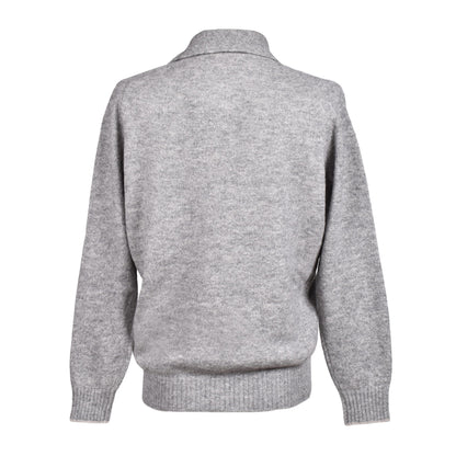 Brunello Cucinelli Gray Leather Sweatshirt