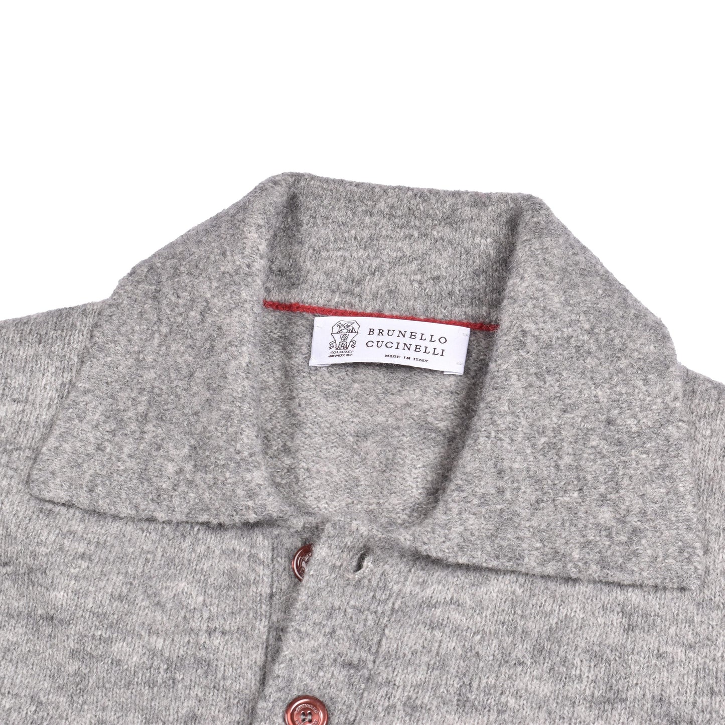 Brunello Cucinelli Gray Leather Sweatshirt