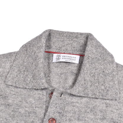 Brunello Cucinelli Gray Leather Sweatshirt
