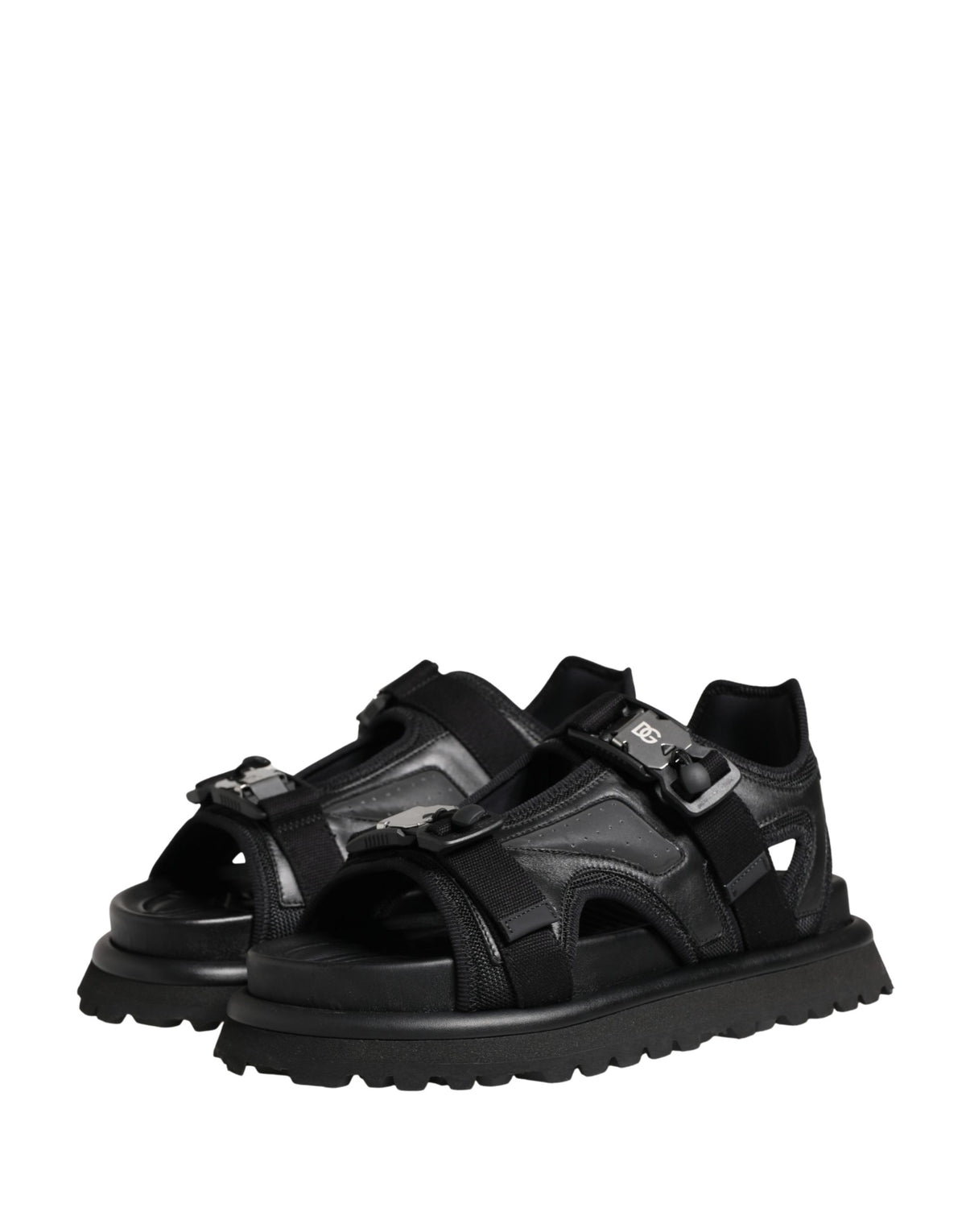 Dolce & Gabbana Men's Leather & Rubber Platform Sandals - Black
