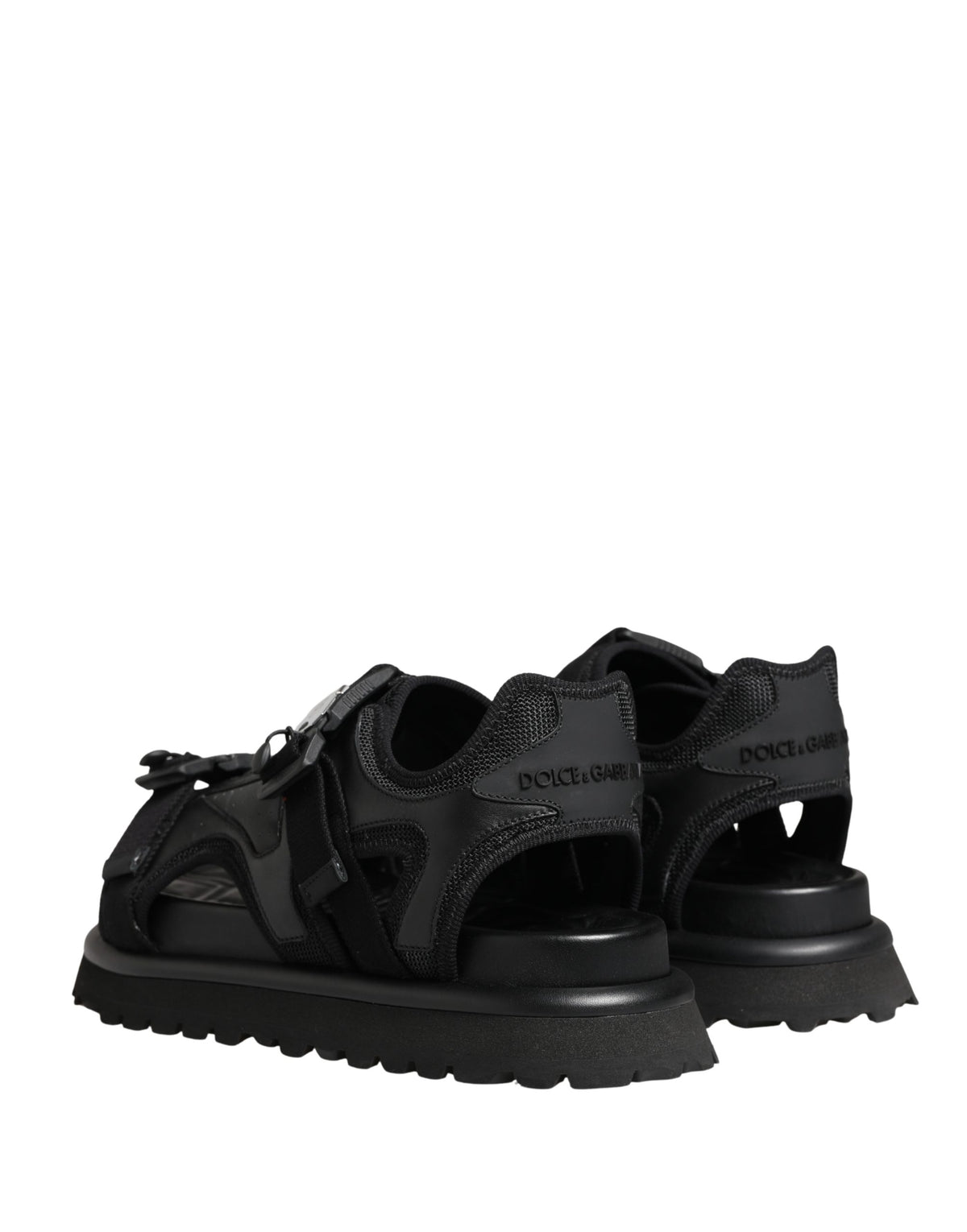 Dolce & Gabbana Men's Leather & Rubber Platform Sandals - Black