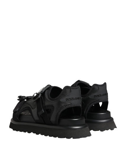 Dolce & Gabbana Men's Leather & Rubber Platform Sandals - Black
