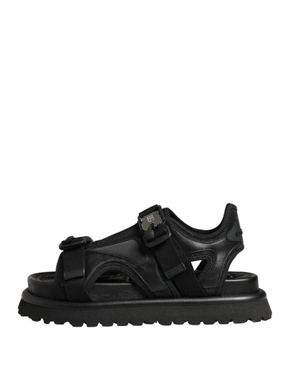 Dolce & Gabbana Men's Leather & Rubber Platform Sandals - Black