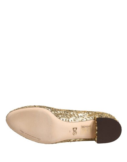 Dolce & Gabbana Women's Polyester Calf & Goat Leather Ankle Mid-Calf Short Boots - Gold