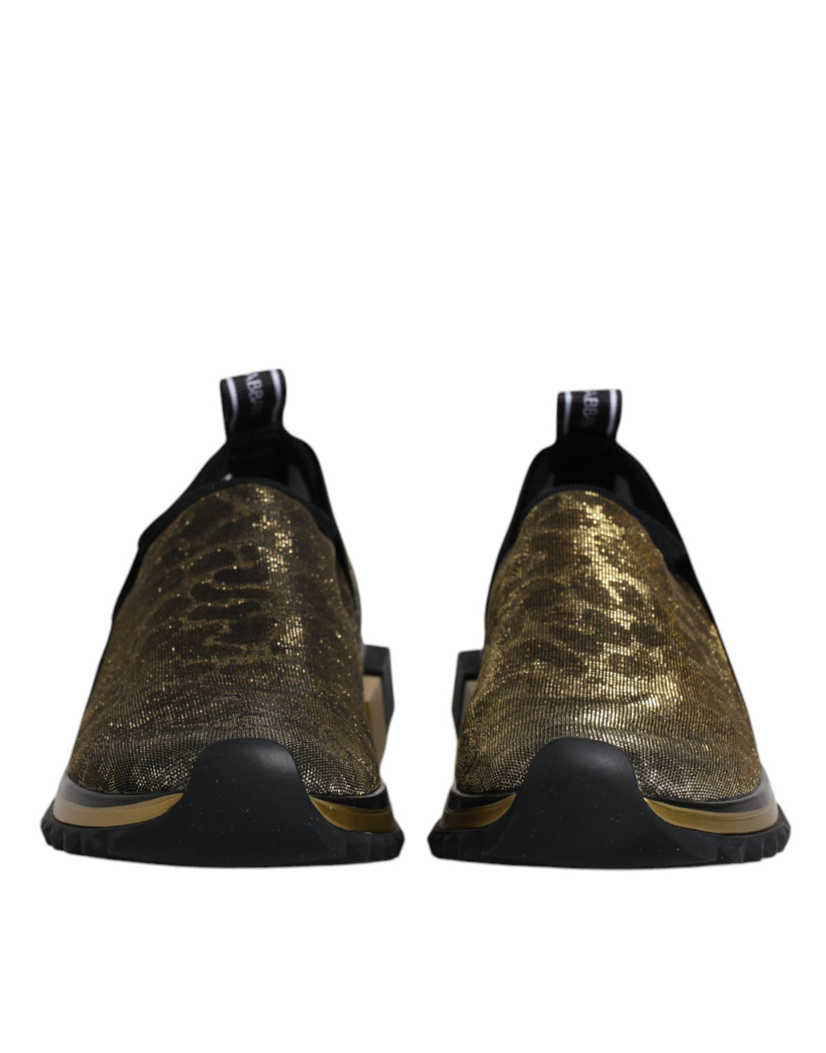 Dolce & Gabbana Women's Low Top Slip On Nylon Polyester Calf Leather & Cotton Sneakers - Gold