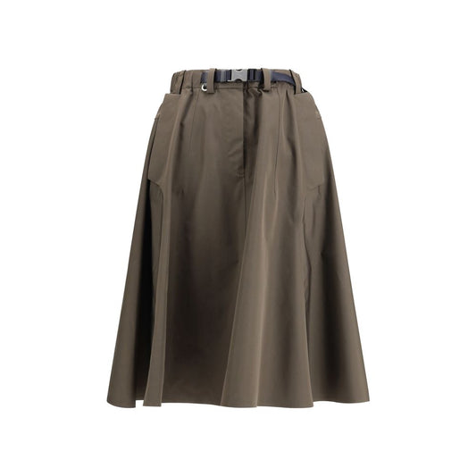 Prada Bicolor Recycled Polyester Midi Skirt