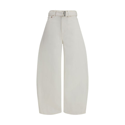Sacai White Cotton Jeans Denim