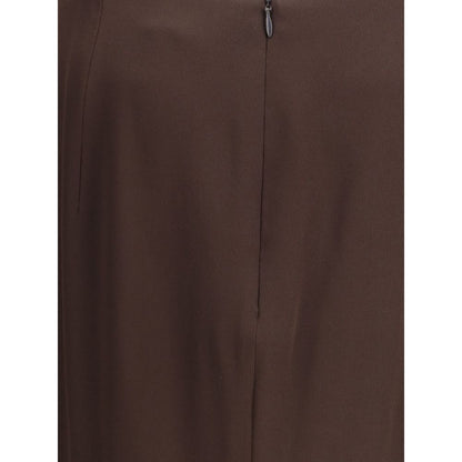 Tom Ford Brown Acetate Midi Skirt