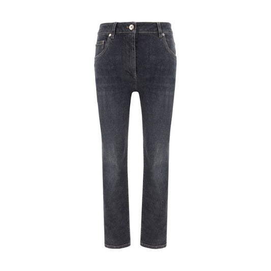 Brunello Cucinelli Black Cotton Skinny Jeans