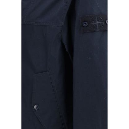 Stone Island Blue Polyester Coat