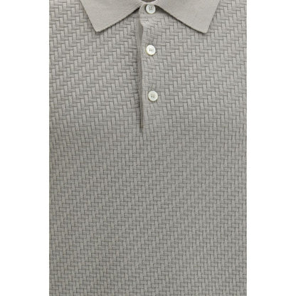 Brioni Beige Cotton Polo Shirt