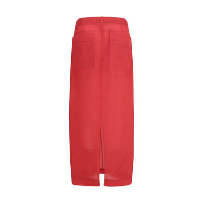 Khaite Multicolor Silk Midi Skirt